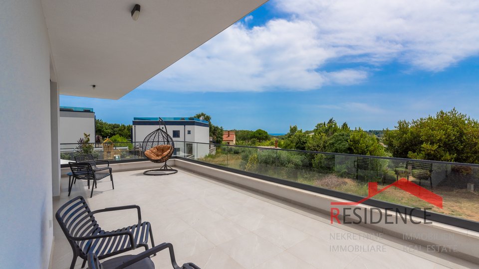 Banjole, lussuosa nuova villa con piscina, vista mare